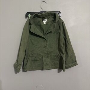 Standard James Perse Cropped Military Green Jacket Women's Med 4pocket